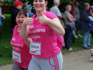 Sherryl Etches completing the Race for Life at Clumber Park on Saturday, 22 June, 2013.