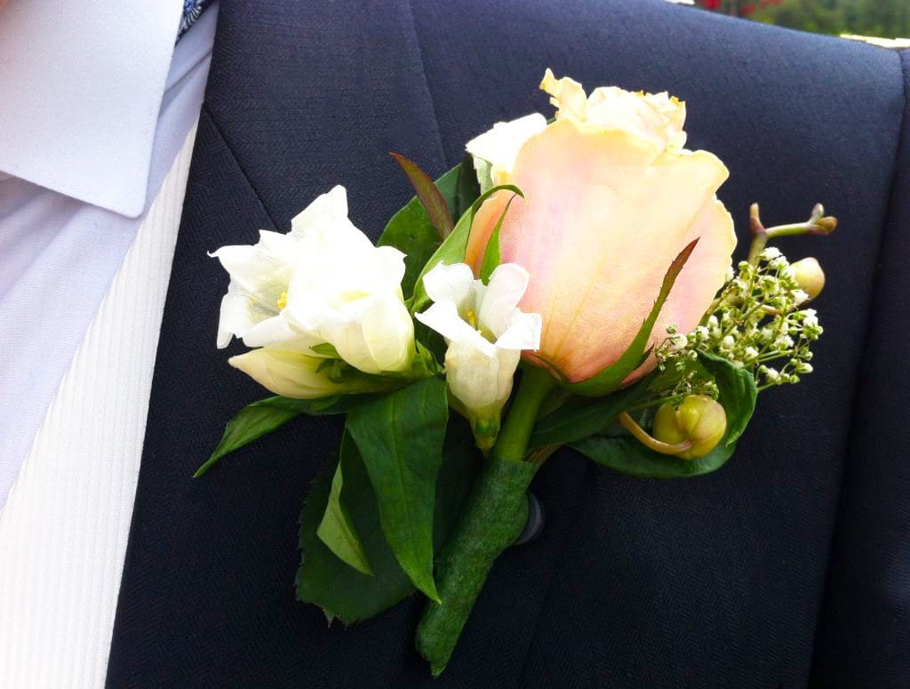 Wedding Corsage Held On By Neodymium Magnets and Steel Discs