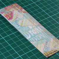 Colourful bookmark on cutting board