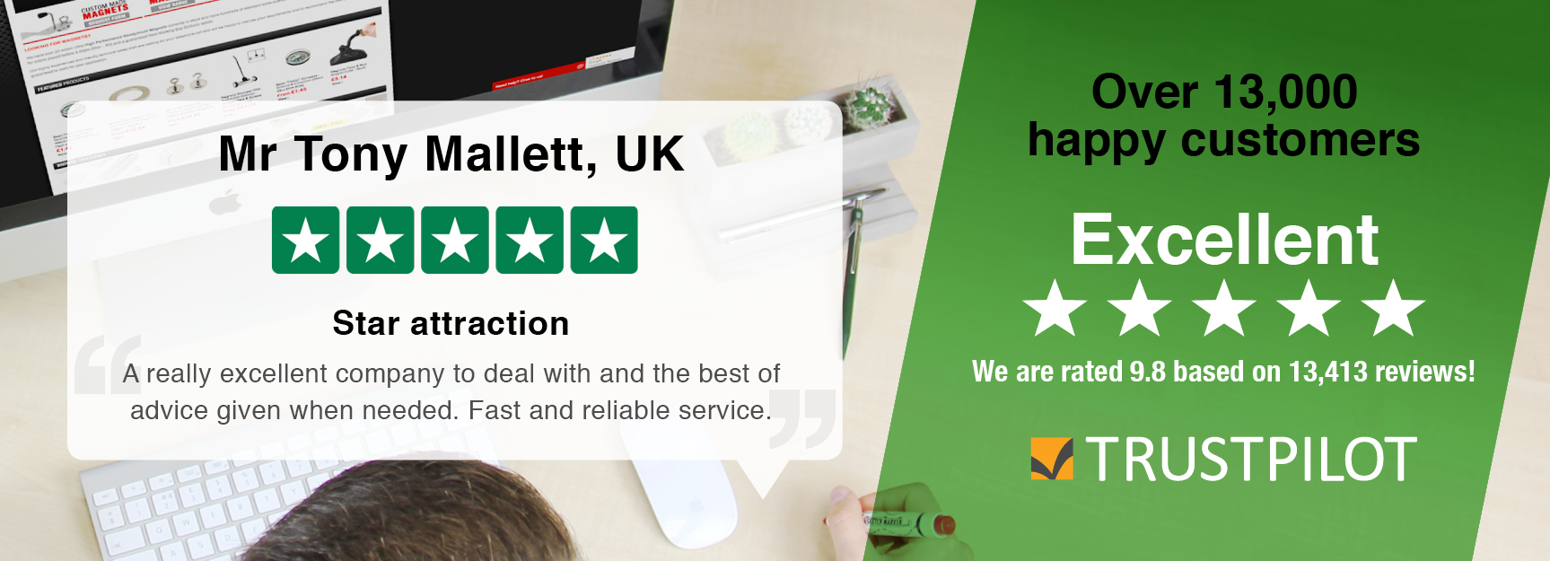 Magnet Expert Reach 9.8 out of 10 on Trustpilot