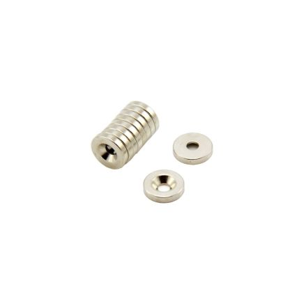 10mm Durchmesser x 2mm Dicke x 3mm c/sink Neodym Magnet - 1.2kg Zugkraft