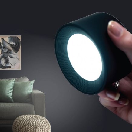 MagLight magnetische 360°-LED-Wandleuchte mit 3 Farbtemperatur-Touch (rund) – Schwarz -1