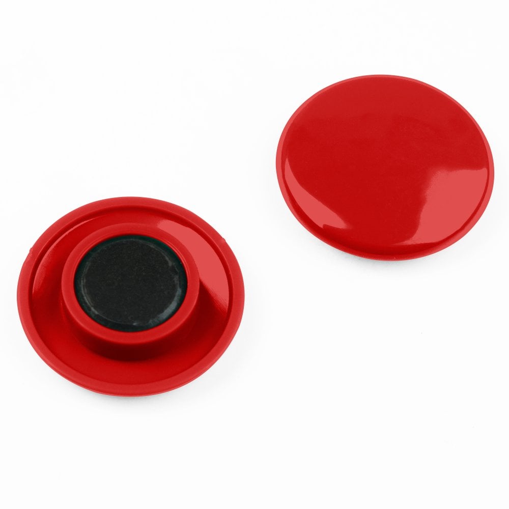 Ferrite Whiteboard Button Magnet 30mm x 6mm - Red