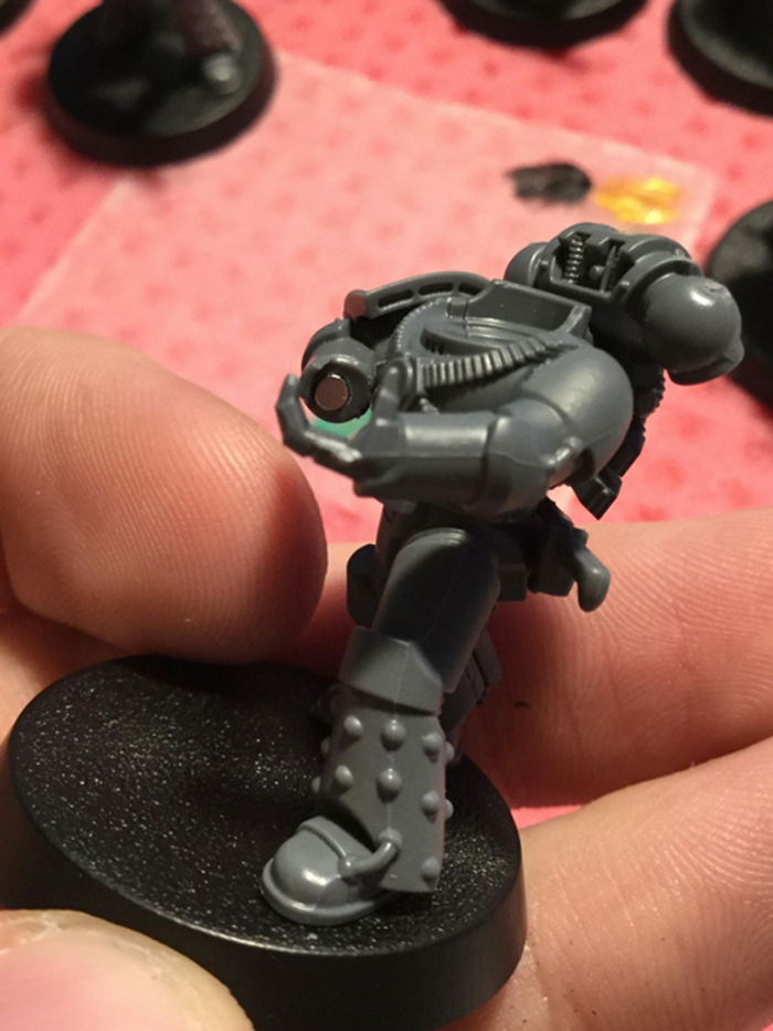 Warhammer model with magnet. 