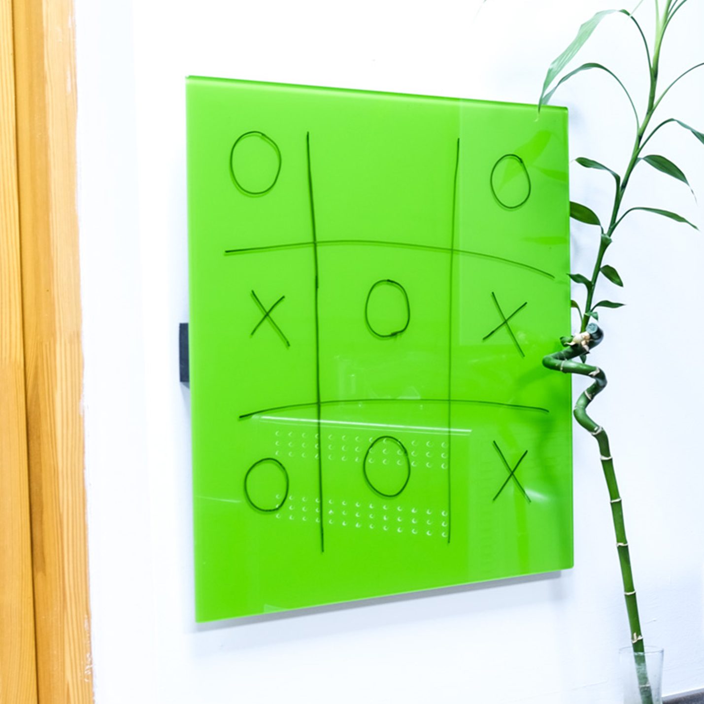 green magnetic glass whiteboard