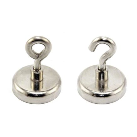 N42 Neodymium Clamping Magnet with M8 Eyebolt - 1-7/8 in. dia - 209.48lbs Pull