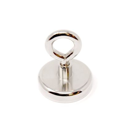 N42 Neodymium Clamping Magnet with M8 Eyebolt - Machine Lathed - 1-7/8 in. dia - 217.19lbs Pull