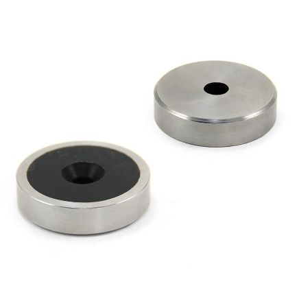 N42 Neodymium Stainless Steel & Rubber Coated Pot Magnet - 1-1/4 in. dia - 76.51lbs Pull