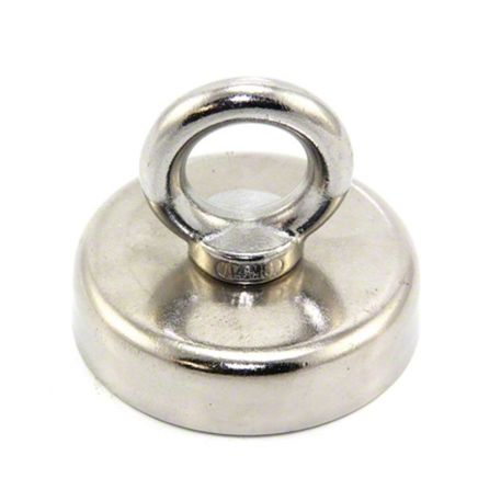 N42 Neodymium Clamping Magnet with M8 Eyebolt - 2-1/4 in. dia - 306.5lbs Pull