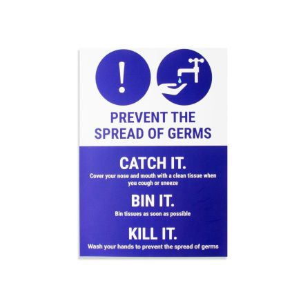 Prevent The Spread of Germs Magnetic Sign - White & Blue