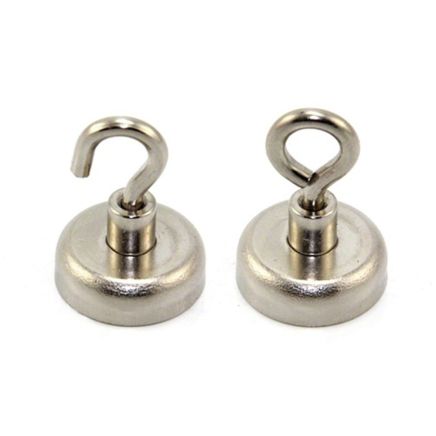 N42 Neodymium Clamping Magnet with M5 Eyebolt - 1 in. dia - 44.1lbs Pull