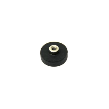 Rubber Coated POS Magnet Countersunk with M4 Boss Thread - 7/8 in. dia x 1/4 in. high - Black - 11.02lbs Pull