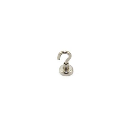 N42 Neodymium Clamping Magnet with M4 Hook - 5/8 in. dia - 21.38lbs Pull - Licensed Material