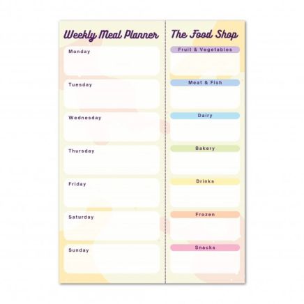 52 Sheet A5 Magnetic Weekly Meal Planner Notepad - Quirky