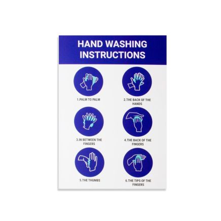 Hand Washing Instructions Magnetic Sign - White