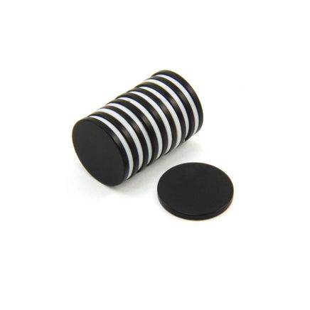 N42 Neodymium Black Epoxy Coated Disc Magnet - 13/16 in. dia x 1/16 in. thick - 5.73lbs Pull