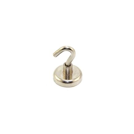 N42 Neodymium Clamping Magnet with M6 Hook - 1-1/4 in. dia - 80.26lbs Pull