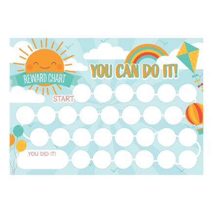 MagFlex® A3 Magnetic Sunny Reward Chart with Colourful Star Magnets - Flexible Magnetic Sheet