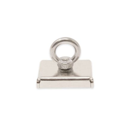 N42 Neodymium Pot Magnet with M10 Eyebolt - 3 in. x 2-3/16 in. x 9/16 in. thick - 242.55lbs Pull