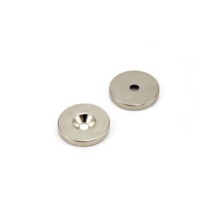 N42 Neodymium Countersunk Disc Magnet - 13/16 in. dia x 1/8 in. thick x 5/32 in. hole - 9.92lbs Pull