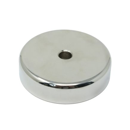 (Seconds) N42 Neodymium Pot Magnet - 2-11/32 in. dia x 19/32 in. thick x 5/16 in. - 306lbs Pull