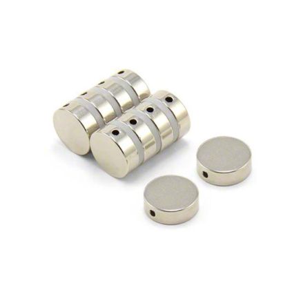 N42 Neodymium Disc Magnet - 19/32 in. dia x 3/16 in. thick with 1/16 in. Diameter Hole - 9.04lbs Pull