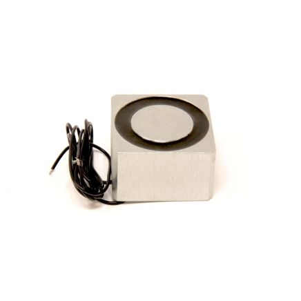 Electromagnet with 1/4-20 UNC Mounting Hole - 12V DC/8W - 2-3/8 in. x 2-3/8 in. x 1-9/16 in. thick - 449.82lbs Pull