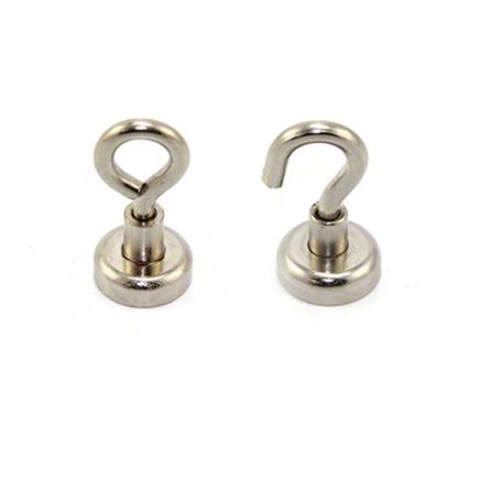 N42 Neodymium Clamping Magnet with M4 Eyebolt - 5/8 in. dia - 21.38lbs Pull