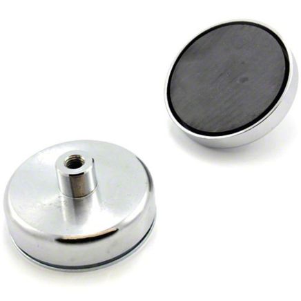 Ceramic Pot Magnet with M10 thread - 3-1/8 in. dia x 1-3/8 in. tall - 132.3lbs Pull