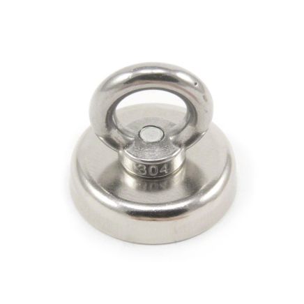 N42 Neodymium Clamping Magnet with M8 Eyebolt - 1-7/8 in. dia - 198lbs Pull