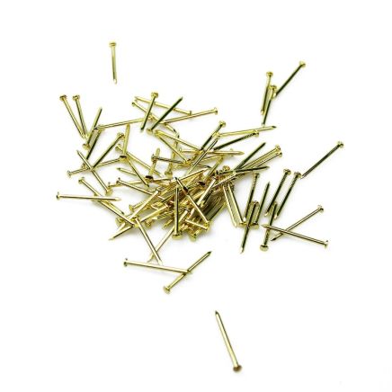 SCREWD 1 in. Brass-Plated Semi-Round Head Nails