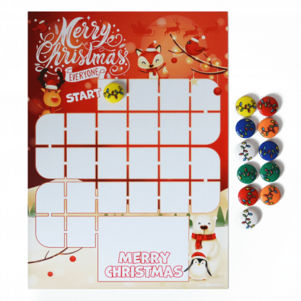 MagFlex® A3 Magnetic Christmas Reward Chart with Colourful Christmas Light Magnets