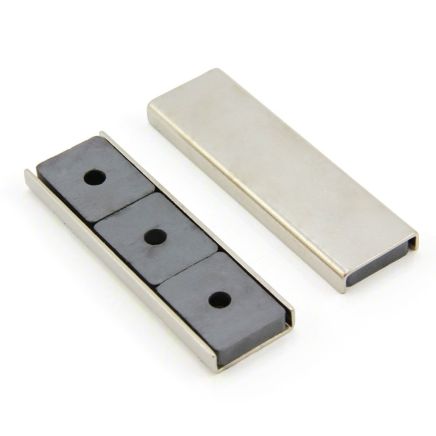 Ceramic Channel Magnet - 3 in. x 29/32 in. x 1/4 in. thick - 22.05lbs Pull