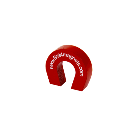 Pocket Size Red Alnico Horseshoe Magnet - 1 in. x 1-1/16 in. x 5/16 in. - 3.31lbs Pull