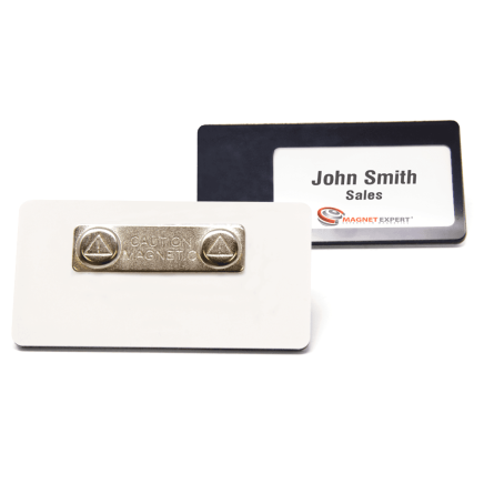 Magnetic Name Badge with Card Insert Window - 3 in. x 1-9/16 in.