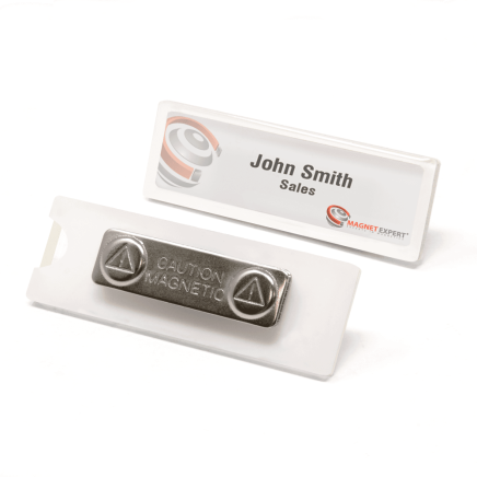 Magnetic Name Badge with Card Insert Window - 2-15/16 in. x 29/32 in.