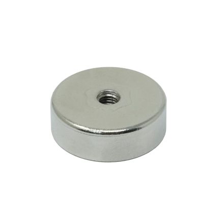 (Seconds) Samarium Cobalt Pot Magnet - 1 in. dia x 5/16 in. thick x M4 thread hole - 32.6lbs Pull