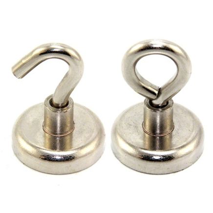 N42 Neodymium Clamping Magnet with M6 Eyebolt - 1-1/4 in. dia - 80.26lbs Pull