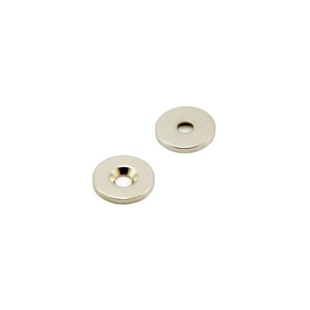 N42 Neodymium Countersunk Disc Magnet - 19/32 in. dia x 1/16 in. thick x 5/32 in. Hole - 5.73lbs Pull