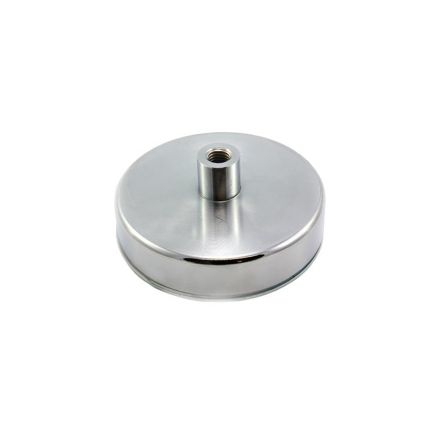 Ceramic Pot Magnet with M14 thread - 4-7/8 in. dia x 1-7/8 in. tall - 286.65lbs Pull