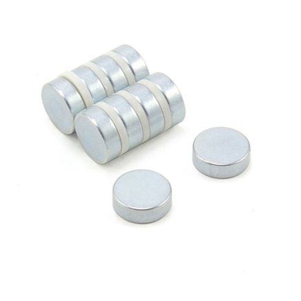 N42 Neodymium Zinc Plated Disc Magnet - 19/32 in. dia x 3/16 in. thick - 11.9lbs Pull