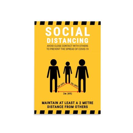 Social Distancing Magnetic Sign - Yellow