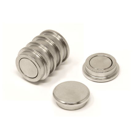 N35 Neodymium Top Hat Pot Magnet - 7/8 in. dia x 1/4 in. thick - 11.68lbs Pull