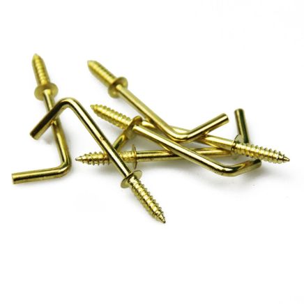 SCREWD 1-3/16 in. Brass Plated L Hook