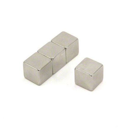 N42 Neodymium Cube Magnet - 15/32 in. x 15/32 in. x 15/32 in. thick - 16.31lbs Pull