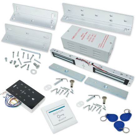 Full Access Control Door Entry Kit With 617.3lbs Five-Wire Magnetic Door Lock & ZL Bracket