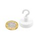 Ceramic White Painted Clamping Magnet with M4 Hook - 1 in. dia - 8.82lbs Pull