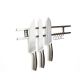 Magnetic Knife Rack With 5 Hook Attachments - Silver