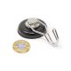 N42 Neodymium Pot Magnet with Rubber Base and Swivel Hook - 1-9/16 in. dia - 26.46lbs Pull