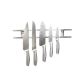 Magnetic Knife Rack With 5 Hook Attachments - Silver